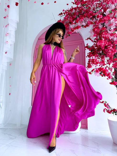 Long dress "SIEVIŠĶĪBA" - LIGHT FUCHSIA